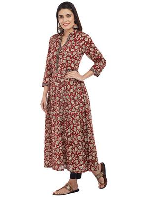 A-line printed kurta - 15622400 - Standard Image - 2