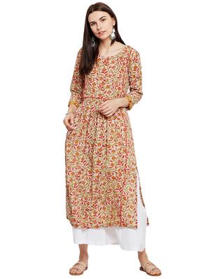 Straight printed piping kurta - 15622409 - Standard Image - 2