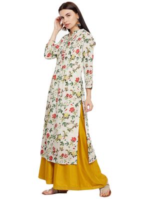 Floral pintucks straight kurta - 15622415 - Standard Image - 2