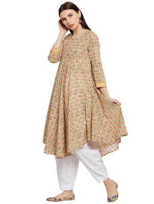 Asymmetric printed kurta - 15622416 - Standard Image - 2
