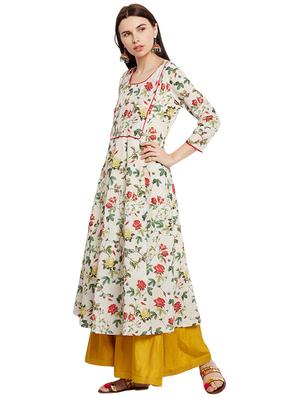 Anarkali floral piping kurta - 15622419 - Standard Image - 2