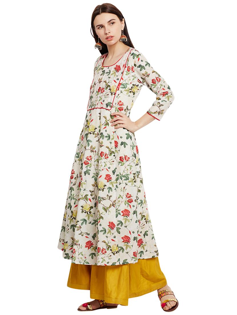 Anarkali floral piping kurta - 15622419 - Zoom Image - 2