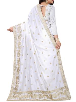 zari embroidered saree with blouse - 15622661 - Standard Image - 2