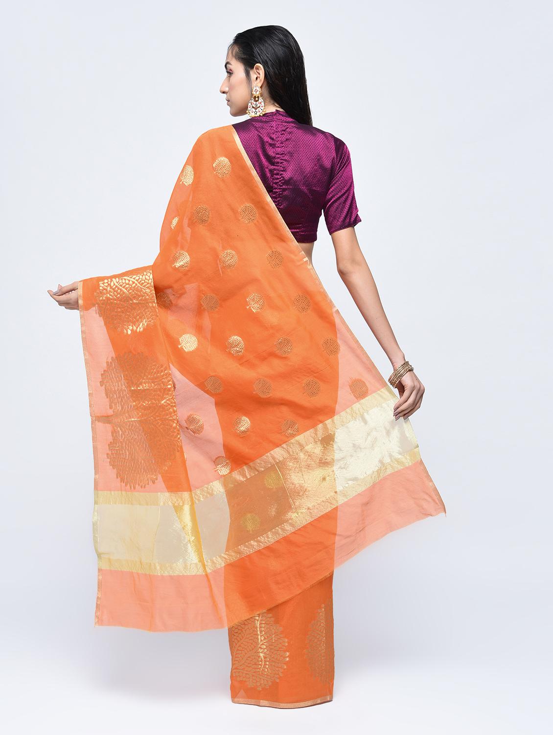 conversational zari motif banarasi saree with blouse - 15622858 - Zoom Image - 2