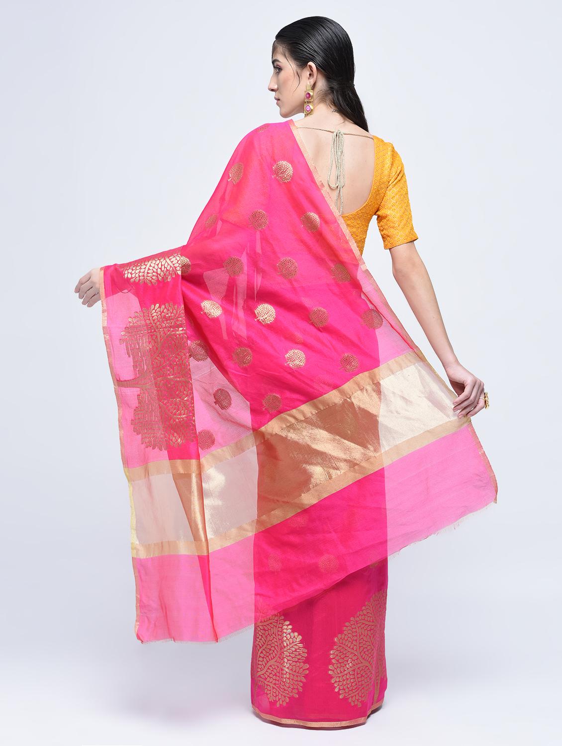 conversational zari motif banarasi saree with blouse - 15622859 - Zoom Image - 2