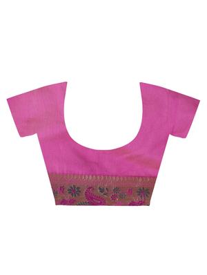 paisley zari border banarasi saree with blouse - 15622874 - Standard Image - 5