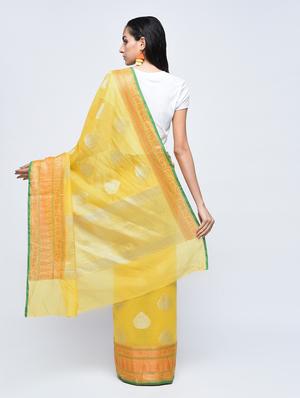 zari motif banarasi saree with blouse - 15622886 - Standard Image - 2