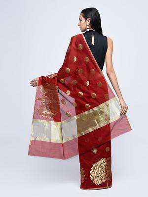 conversational zari motif banarasi saree with blouse - 15622891 - Standard Image - 2