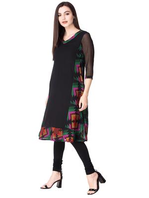 A-line printed hem kurta - 15622932 - Standard Image - 2