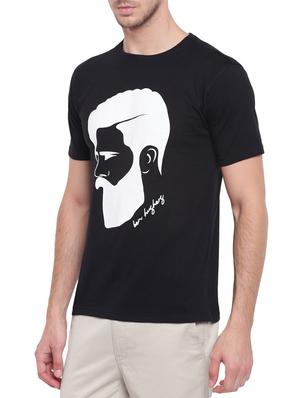 black cotton chest print tshirt - 15622958 - Standard Image - 2