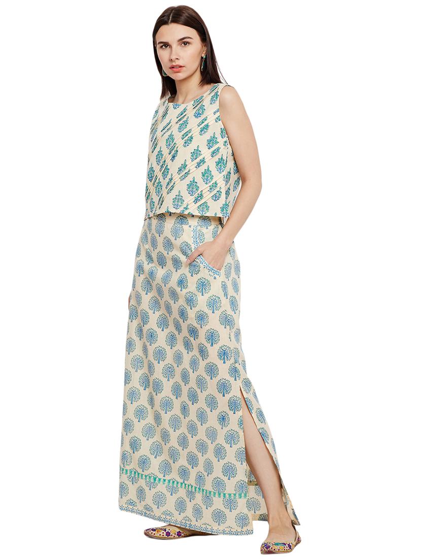 Pintucks printed skirt top set - 15623536 - Zoom Image - 2