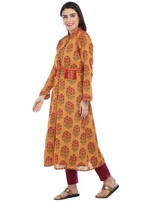 A-line kurta with jacket - 15623580 - Standard Image - 2