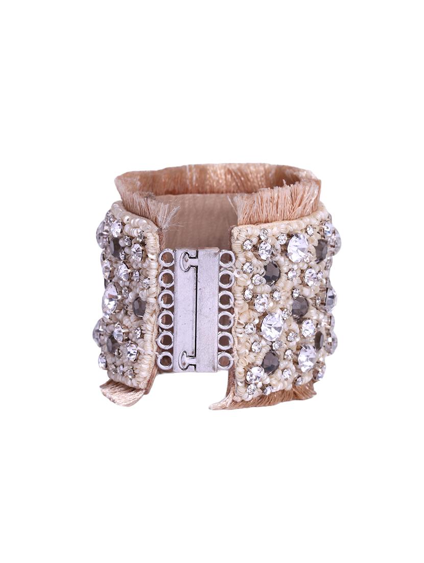 beige crystal cuff bracelet - 15623636 - Zoom Image - 2
