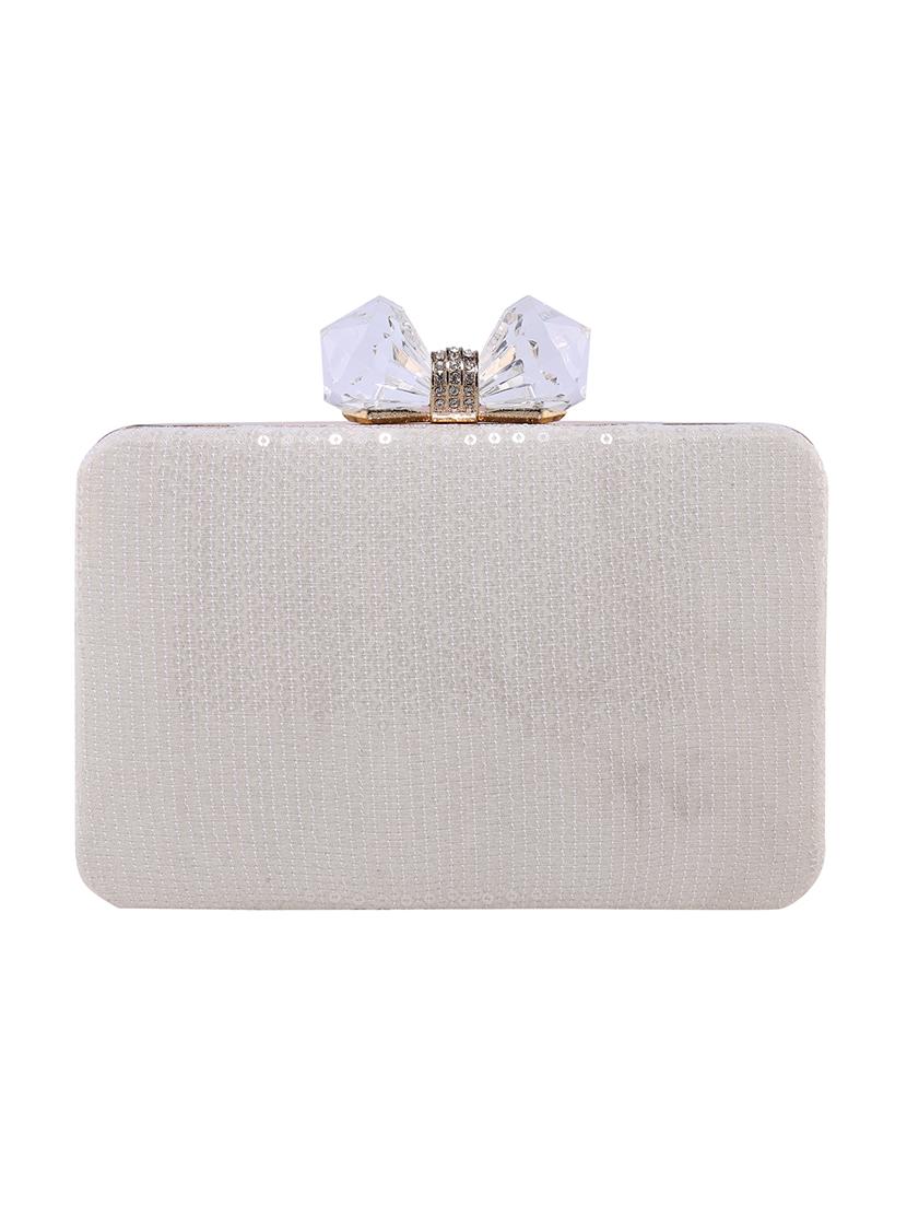 white metal box clutch - 15623842 - Zoom Image - 2