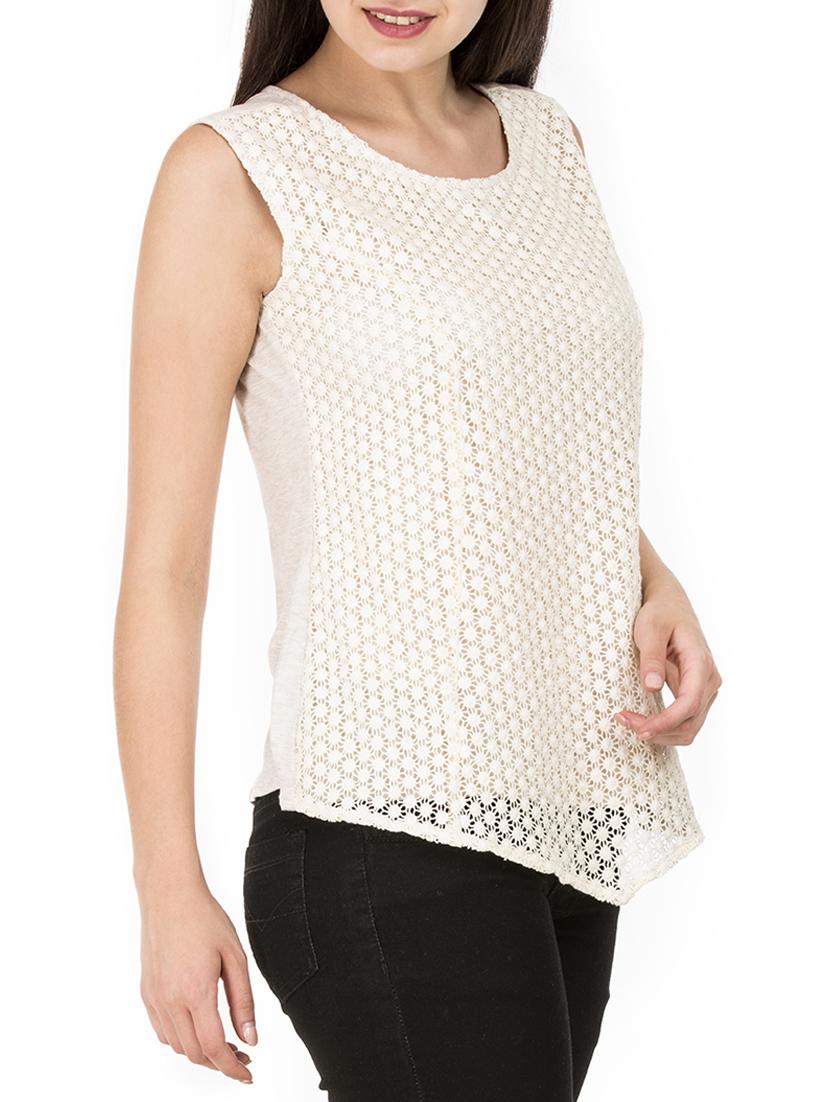 crochet overlay asymmetric top - 15623873 - Zoom Image - 2