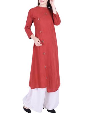 A-line solid kurta - 15624790 - Standard Image - 2