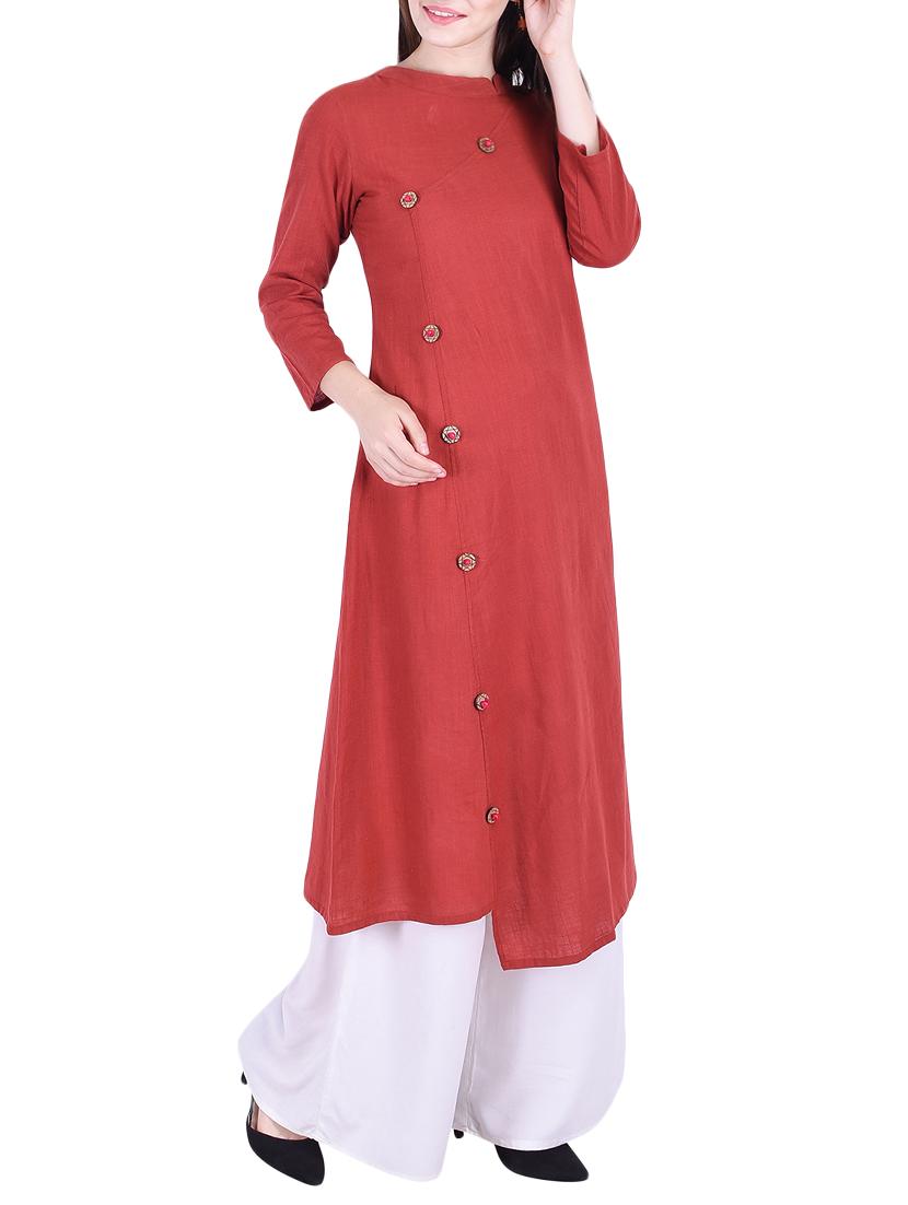 A-line solid kurta - 15624790 - Zoom Image - 2