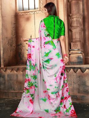 contrast shades shibori saree with blouse - 15625018 - Standard Image - 2