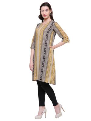 A-line printed kurta - 15625058 - Standard Image - 2