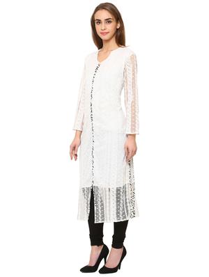 Piping straight kurta - 15625064 - Standard Image - 2