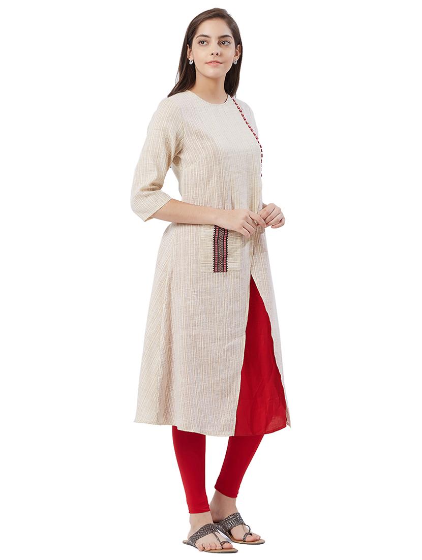 A-line patch pocket kurta - 15625335 - Zoom Image - 2