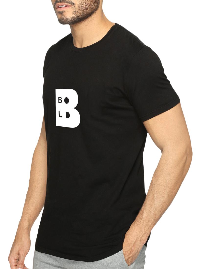 black cotton chest print tshirt - 15625715 - Zoom Image - 2