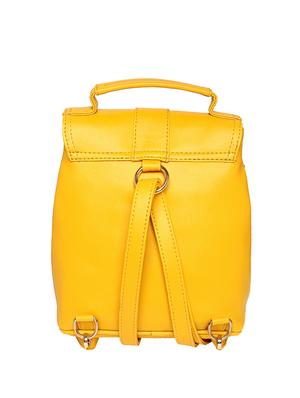 yellow leatherette (pu) fashion backpack - 15625754 - Standard Image - 2