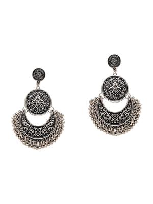 Silver Tone Oxidized Earrings - 15626077 - Standard Image - 2