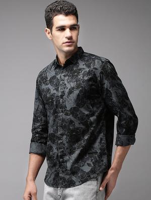 grey cotton casual shirt - 15626114 - Standard Image - 2
