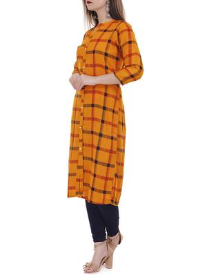 Checkered straight kurta - 15626357 - Standard Image - 2