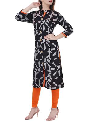 little kaantha work Printed straight kurta - 15626358 - Standard Image - 2