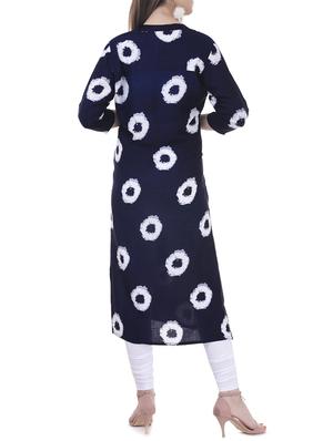 blue rayon straight kurta - 15626361 - Standard Image - 2