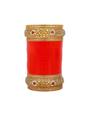 Red Gold Tone Stone Bangles - 15627466 - Standard Image - 2