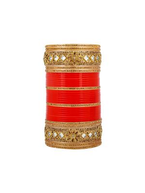 Red Gold Tone Stone Bangles - 15627467 - Standard Image - 2