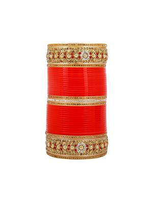 Red Gold Tone Stone Bangles - 15627468 - Standard Image - 2