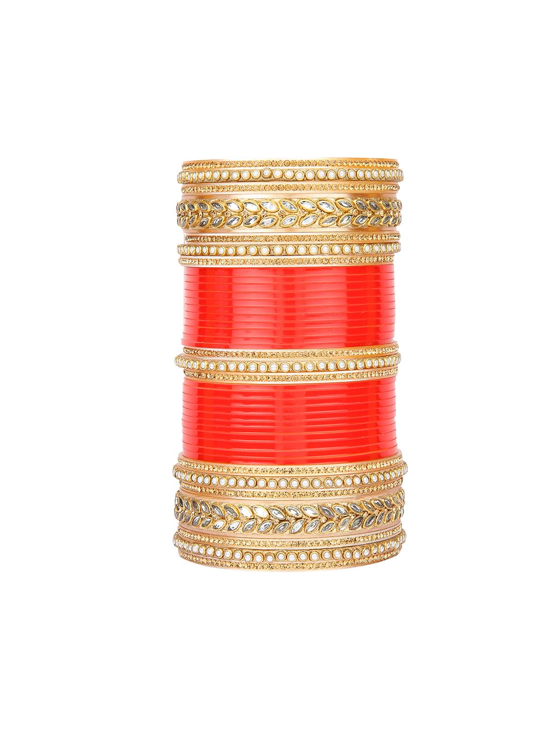 Red Gold Tone Stone Bangles - 15627470 - Zoom Image - 2