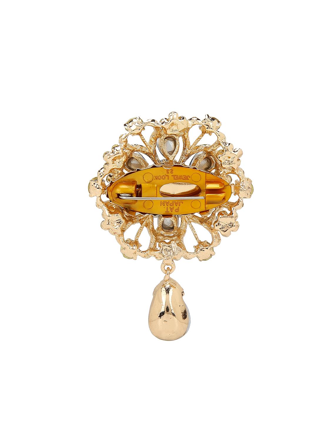 gold metal brooch - 15627754 - Zoom Image - 2