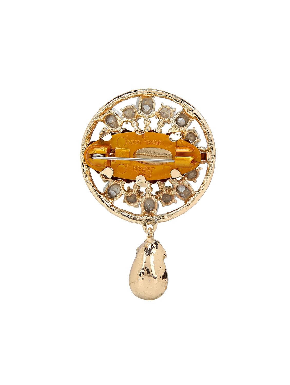 gold metal brooch - 15627796 - Zoom Image - 2
