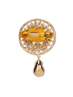 gold metal brooch - 15627850 - Standard Image - 2