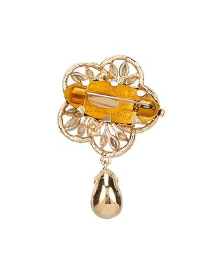 beige metal brooch - 15627857 - Standard Image - 2