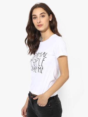 round neck slogan print tee - 15628012 - Standard Image - 2