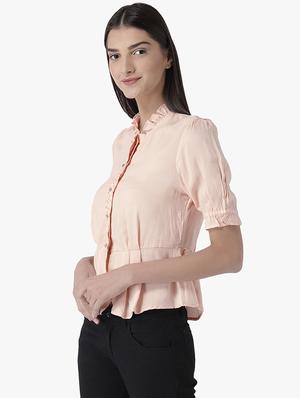 frilled detail concealed placket top - 15628049 - Standard Image - 2
