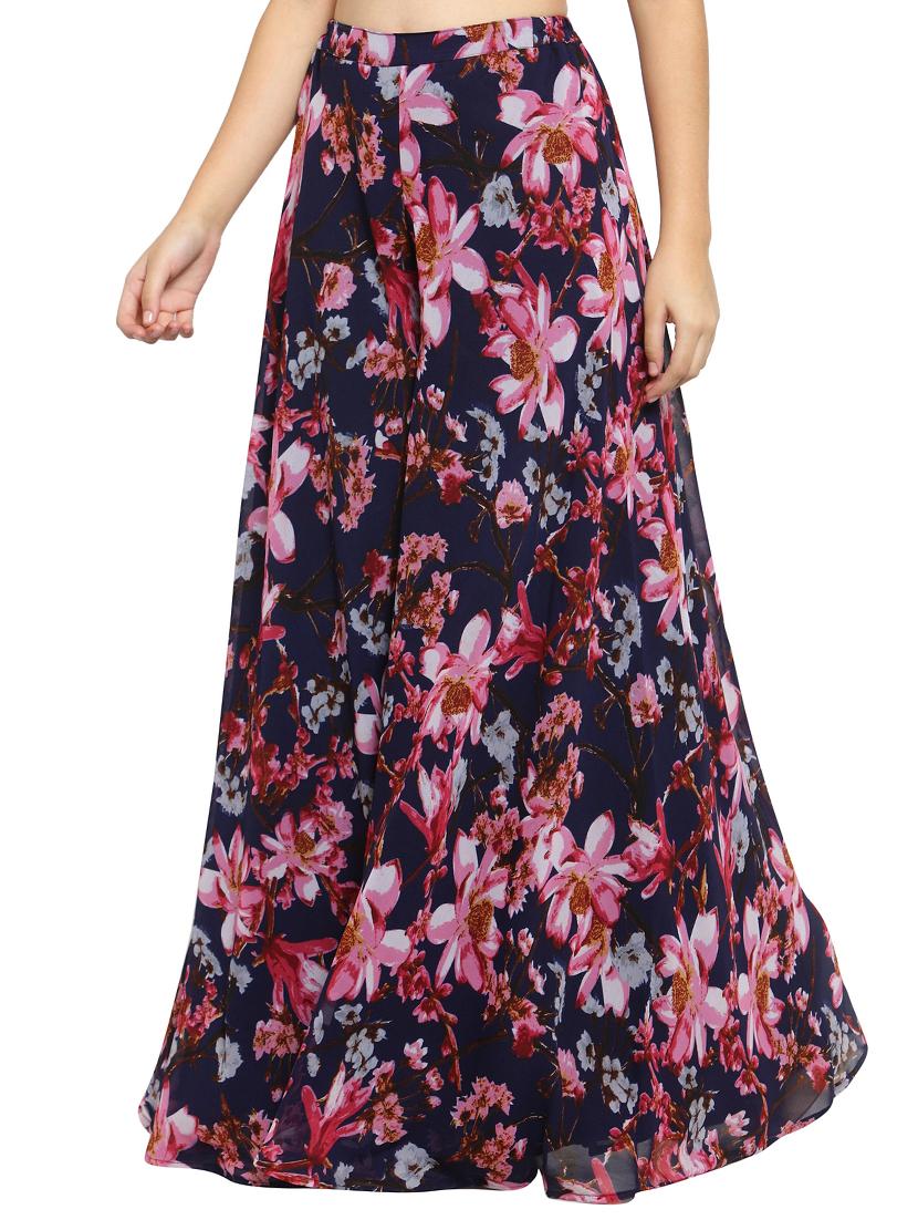 high waist floral flared palazzo - 15628079 - Zoom Image - 2