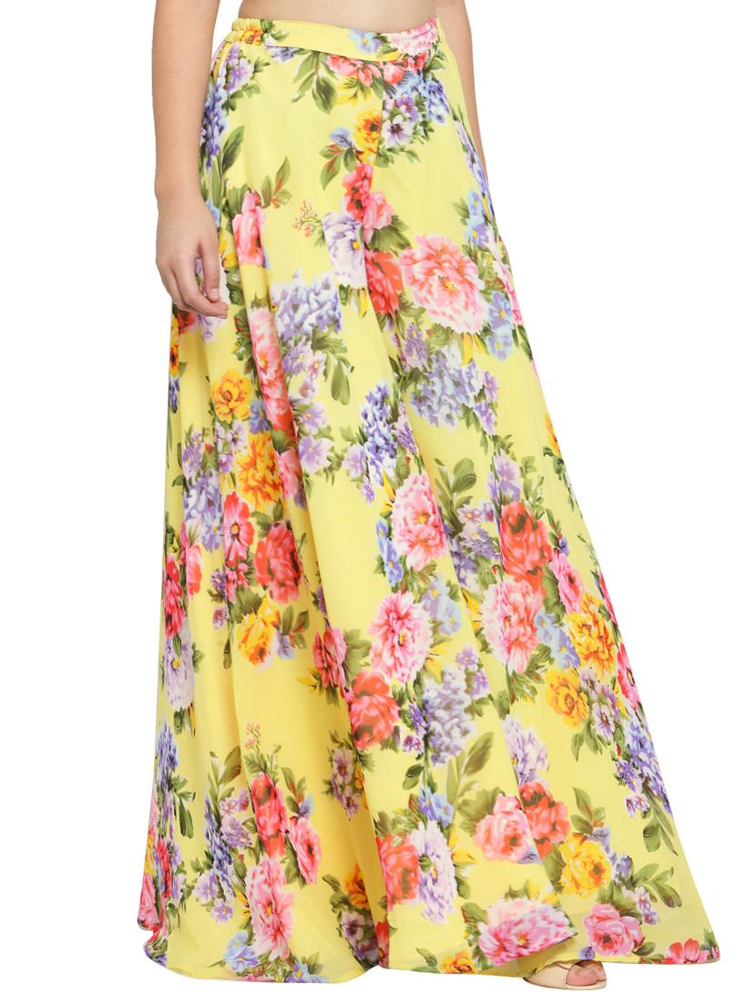high waist floral flared palazzo - 15628083 - Zoom Image - 2