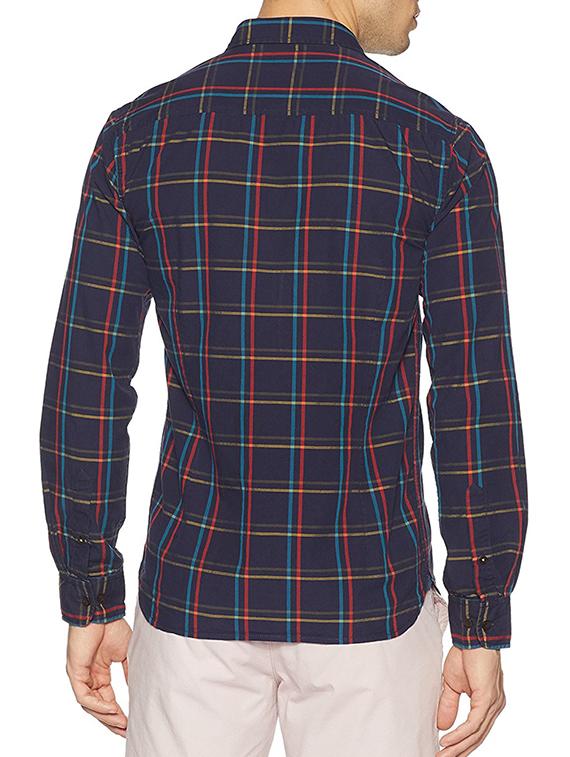 blue cotton casual shirt - 15628433 - Zoom Image - 2