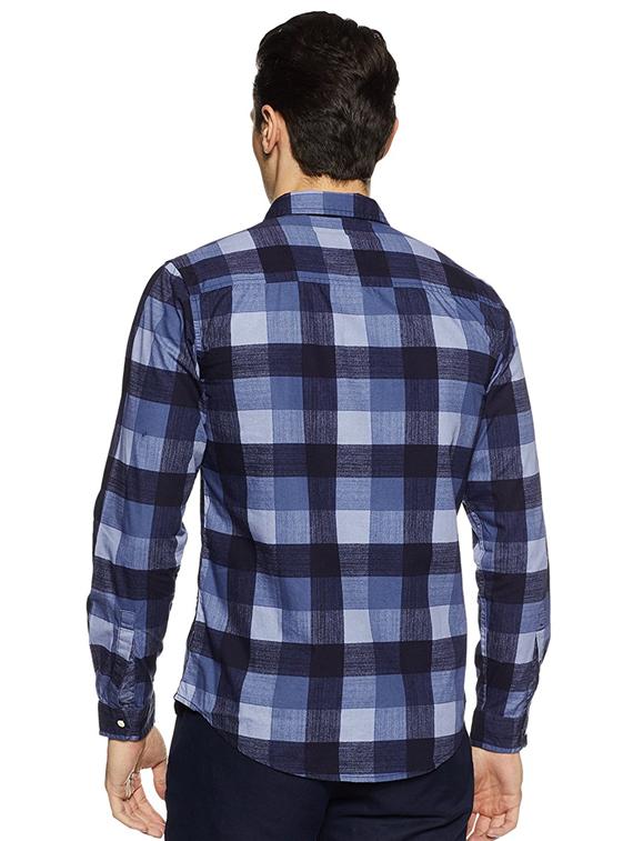blue cotton casual shirt - 15628441 - Zoom Image - 2