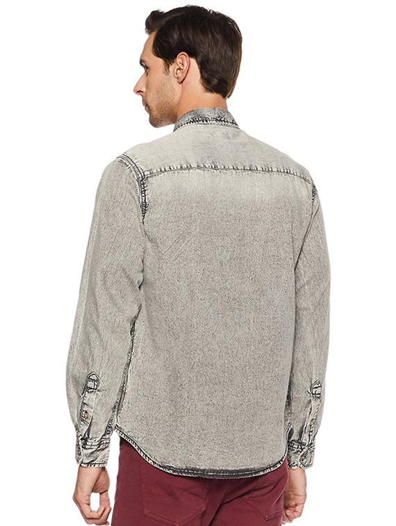 grey cotton casual shirt - 15628453 - Zoom Image - 2