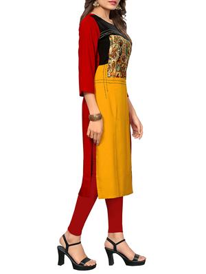 straight color block kurta - 15628745 - Standard Image - 2