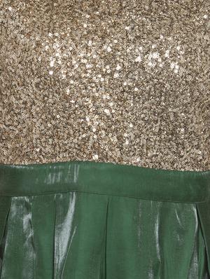 high slit sequined pleated gown - 15628783 - Standard Image - 5