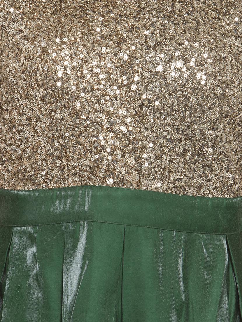 high slit sequined pleated gown - 15628783 - Zoom Image - 5